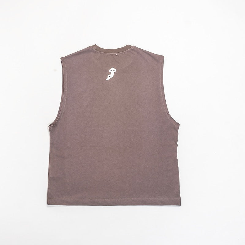 Global Tongues Sleeveless Tank | Brown