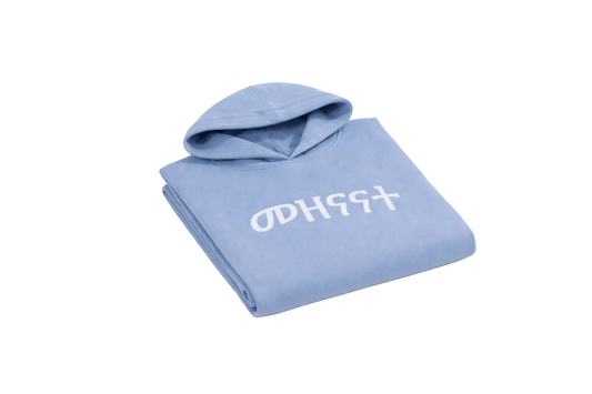 Global Tongues Toddler Hoodie — Blue (Amharic Edition)