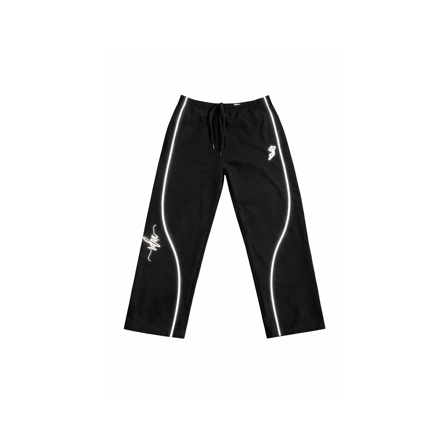 Relax Signature Track Pants — Black “Reflect”