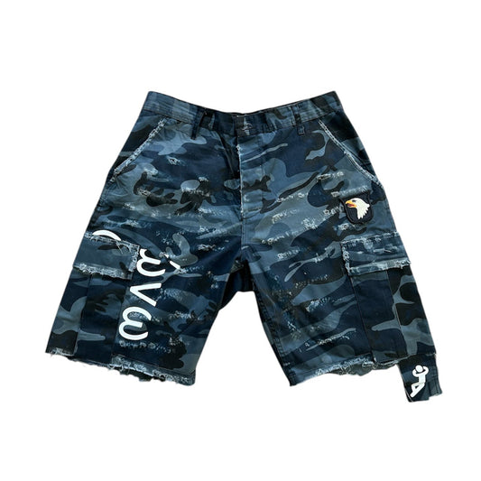Global Tongues Camo Shorts | Blue