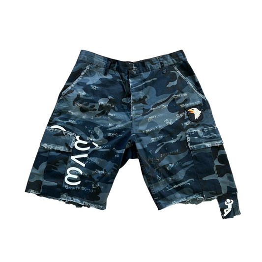 Global Tongues Camo Shorts | Blue