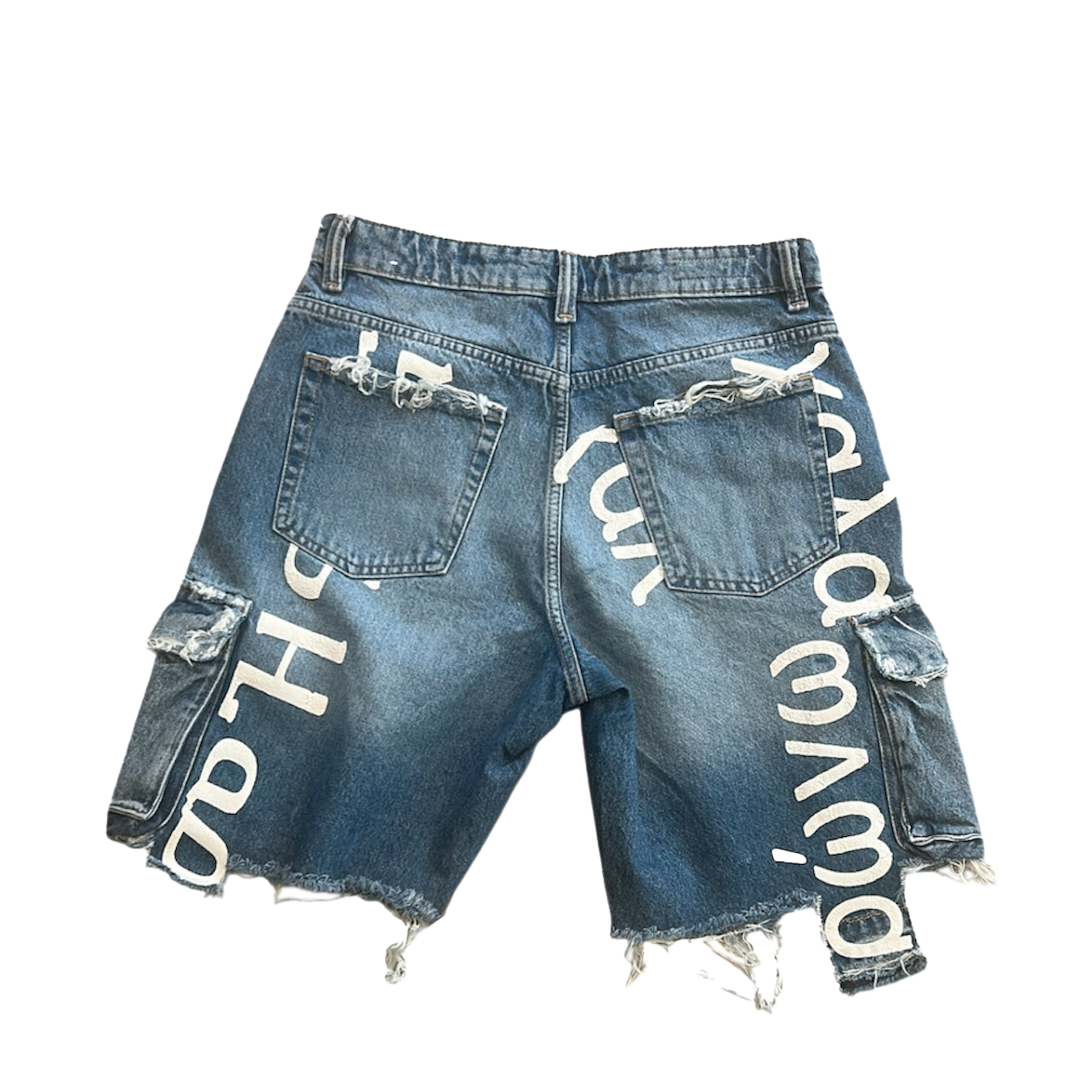 “1 of 1” Global Tongues Denim Shorts