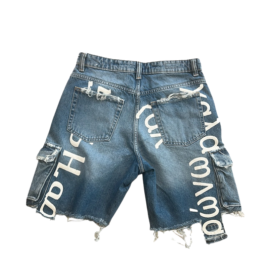 “1 of 1” Global Tongues Denim Shorts