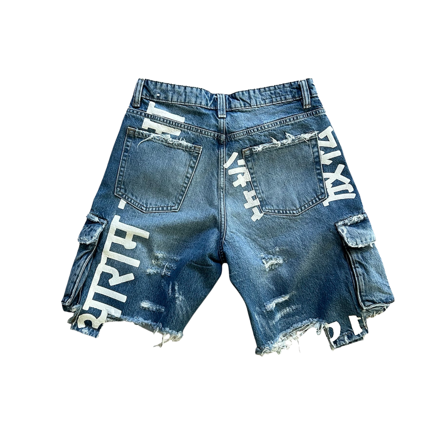 “1 of 1” Global Tongues Denim Shorts