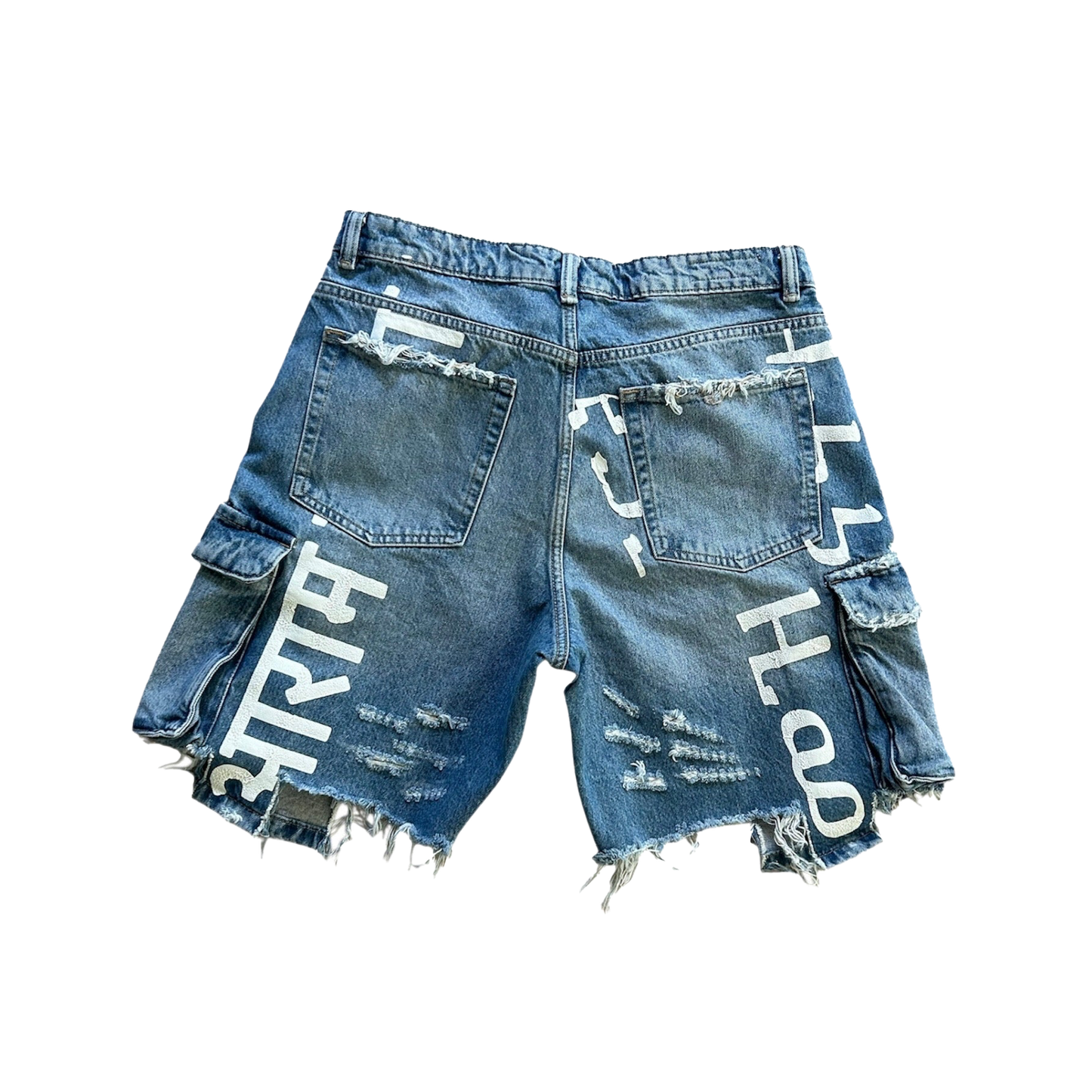 “1 of 1” Global Tongues Denim Shorts
