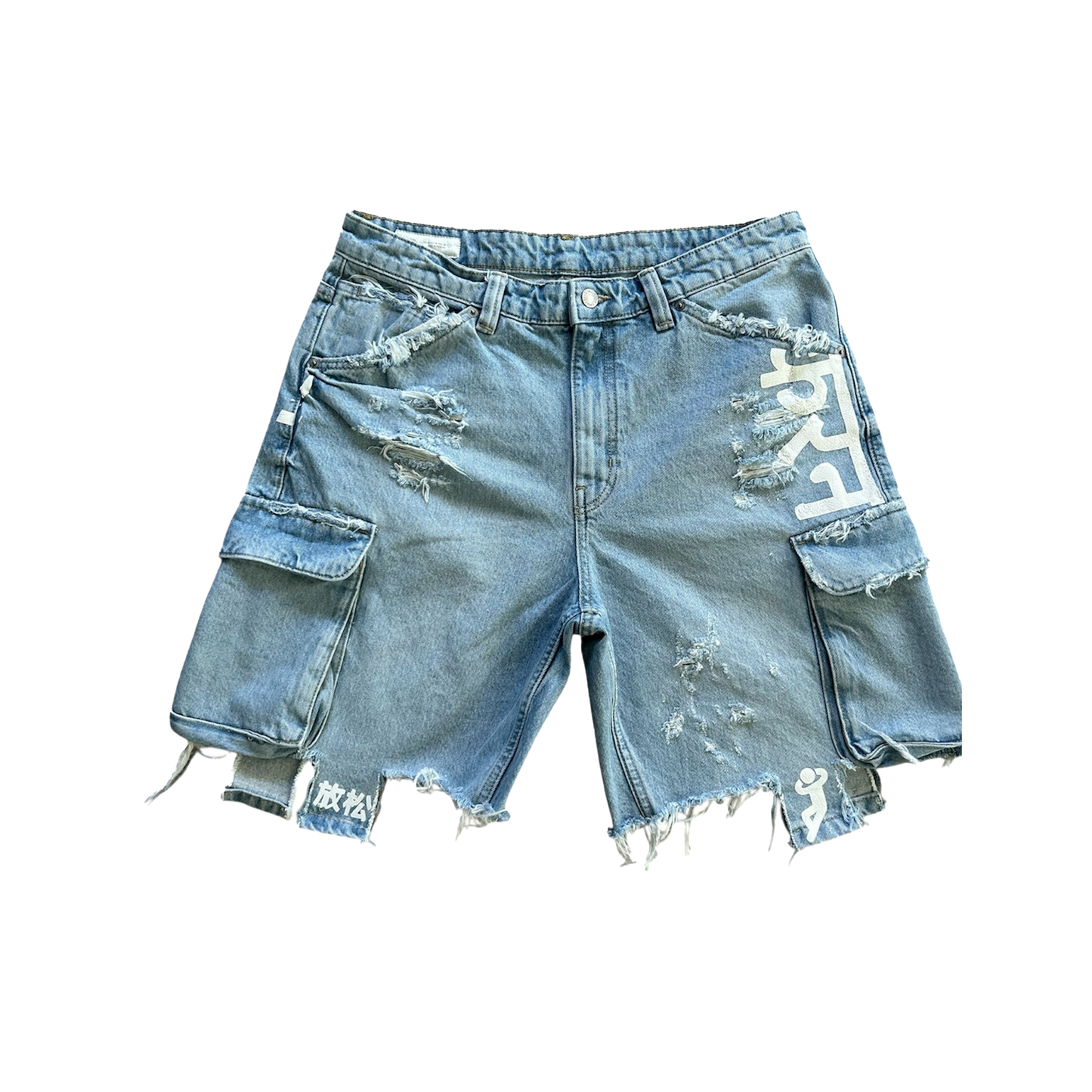 “1 of 1” Global Tongues Denim Shorts