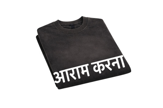 Global Tongues Oversized Tee — Black (Hindi Edition)