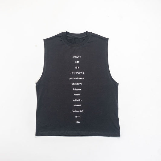 Global Tongues Sleeveless Tank | Black